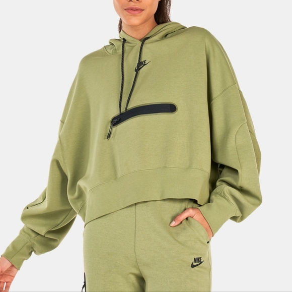 Nike Sportswear Tech Fleece Essential Pullover Hoodie - alligator green/black - Picture 1 of 14